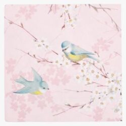 Pink birds paperiservetit puuteriroosa
