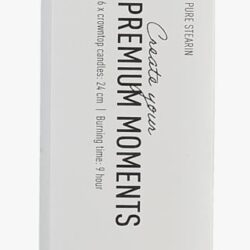 Premium stearin 6pk kruunukynttilä utuinen vaaleanpunainen