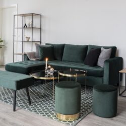 House Nordic Firenze divaanisohva tummanvihreä sametti Bluvel 78