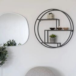 House Nordic Rotterdam seinähylly musta/puu