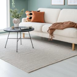 Liplatus puuvillamatto 80x150 cm beige/valkoinen