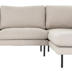 Scandic Copenhagen avokulmasohva oikea hiekka Soro 21, mustat jalat