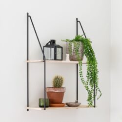 House Nordic Haag seinähylly musta/puu