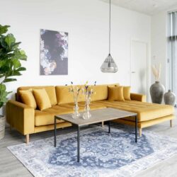 House Nordic Lido divaanisohva oikea, sinapinkeltainen sametti Bluvel 68