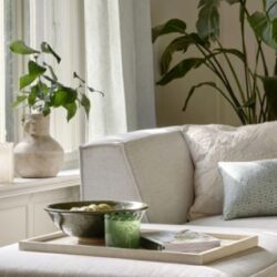 Marble rectangular kynttilävati beige