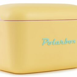 Polarbox kylmälaukku 12L keltainen turkoosilla tekstillä