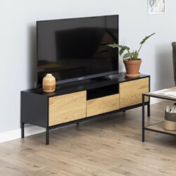 Seaford tv-taso 140x40x45 cm musta/tammi